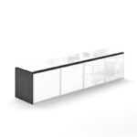 Wall mounted hutch with glass doors