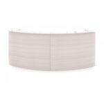 60” Curved reception desk shell – White glass transactional top - Image 2