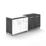 4 door mobile credenza