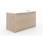 Reception desk shell – White glass Floated transactional top - Image 5