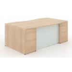 Rectangular desk shell – White glass modesty panel - Image 5