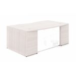 Rectangular desk shell – White glass modesty panel - Image 3