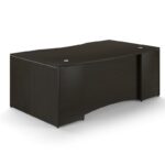 Bow front desk shell – Curved laminate modesty panel - Image 5
