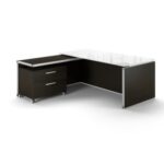 Potenza Executive desk – White glass top