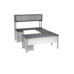 U-Leg U Desk Mobile Double Pedestal w/ Overhead Storage