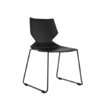 FLY Stacking chair Black Polypropylene shell