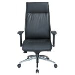 Alto High Back Executive Black Leather Chair adjustable soft arms - Image 3