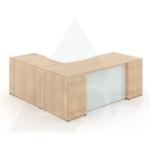 L015 - Desk L Shape with Glass modesty - Image 4