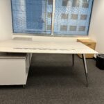 L-desk with open Return/Credenza