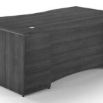 Bow front desk shell – Curved laminate modesty panel