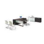 L023 - Desk L Shape with Glass modesty
