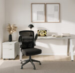 OfficeSource | Finn | Flip Arm Mesh Back Task Chair with Black Frame - Image 4