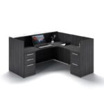Reception desk with floated glass top