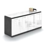 Double storage with glass doors and tops