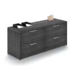 Credenza with 4 drawer lateral file