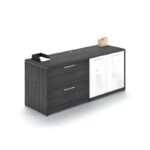 Combo lateral file with partial glass doors