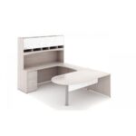 Potenza U shape bullet end desk with glass package - Image 2