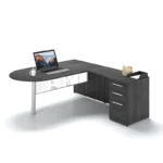 L016 - Desk L Shape with bullet end desk