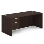 Single 3/4 Pedestal Desk - 71" x 30" - Image 2
