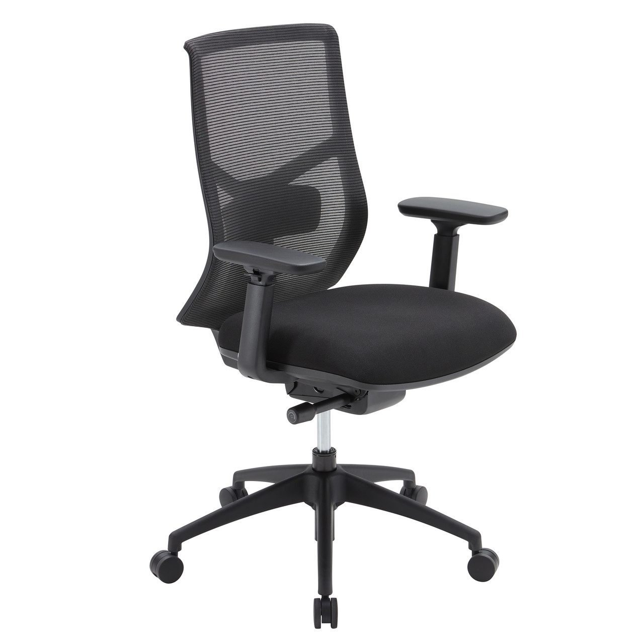 Starlight-HBM-45_FBK__63690.jpg OfficeSource Starlight Mid Back Luxe Task Chair with Black Frame and Seat Slider - Image 1