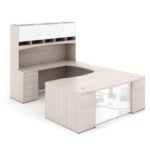 Potenza U shape Bow front Desk with glass package - Image 3