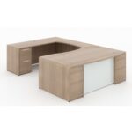 Potenza U shape Bow front Desk with glass package - Image 5