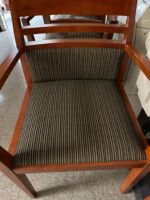guest chairs wood frame fabric and vinyl seat - Image 2