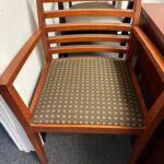 guest chairs wood frame fabric and vinyl seat