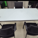 New executive white glass desk top elegant 72”x36”