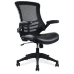OfficeSource | Serene Collection | Flip Arm Mesh Back Task Chair with Black Frame - Image 2