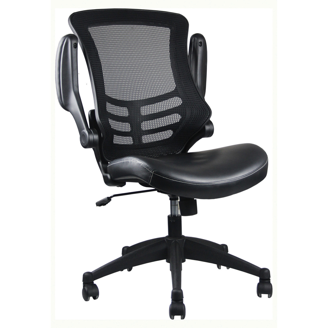 anj-s13mbvsvbk-10__71956.jpg OfficeSource | Serene Collection | Flip Arm Mesh Back Task Chair with Black Frame - Image 1