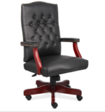 Tris=026 Lancaster Collection High Back Executive Swivel with Mahogany Frame 1