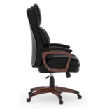 Tris=028 Charleston Collection Executive High Back, Tufted Seat and Back with Plastic Wooden Arms and Base - Image 4