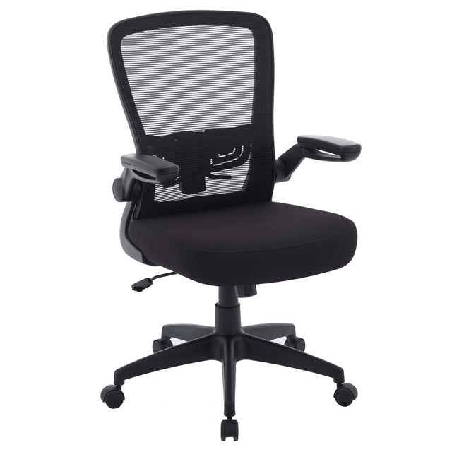 b6366bk-01__36327.jpg OfficeSource | Finn | Flip Arm Mesh Back Task Chair with Black Frame - Image 1
