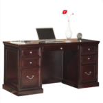 OfficeSource Markle Collection Space Saver Double Pedestal Desk - Image 2