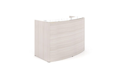 60” Curved reception desk shell – White glass transactional top - Image 7