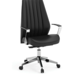 Tris=013 Empire Collection Executive Leather Mid Back with Chrome Frame