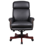 Tris=025 Lancaster Collection High Back Executive Swivel with Mahogany Frame - Image 2