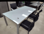 New executive white glass desk top elegant 72”x36” - Image 2