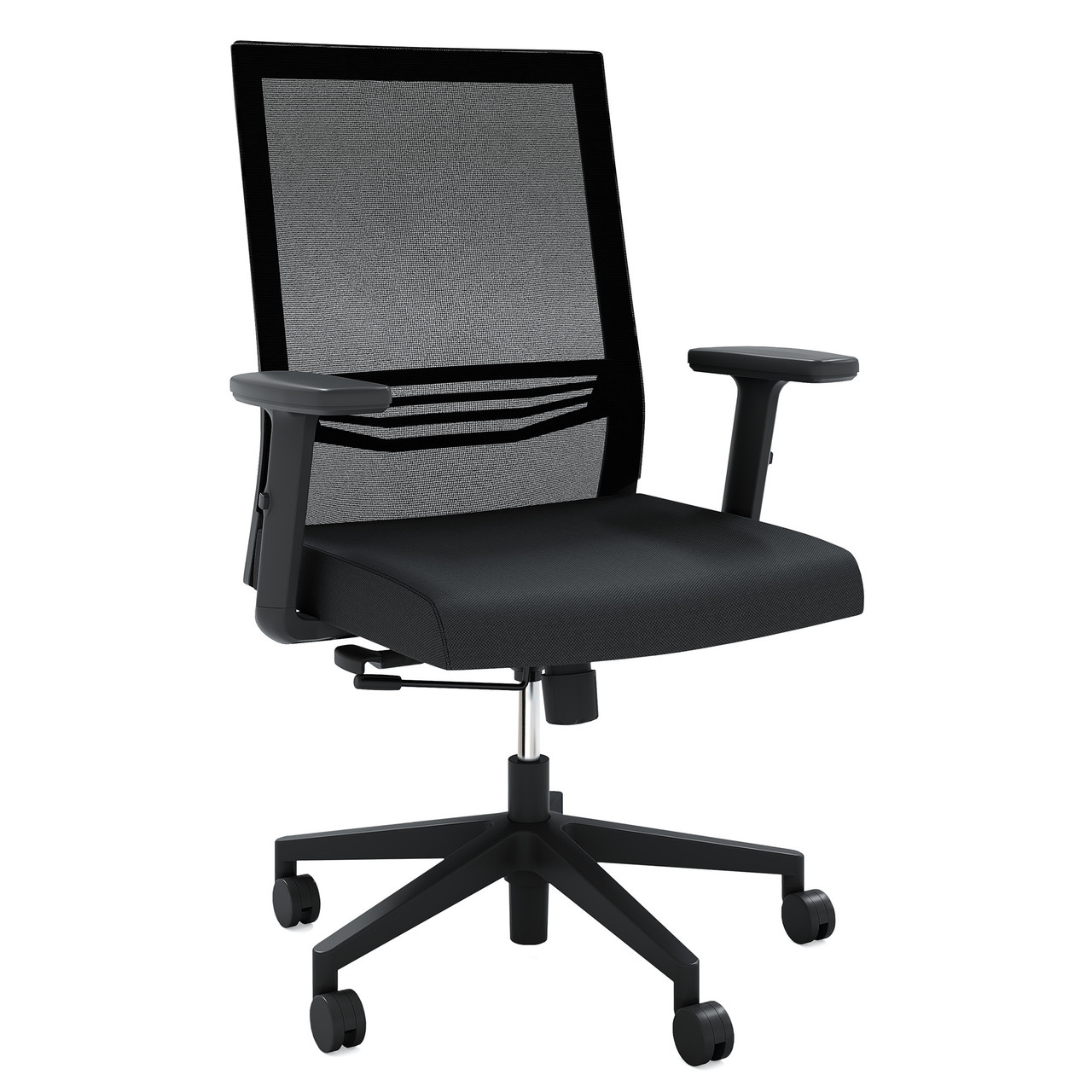 fsf-600mmfbk-01__03563-1.jpg OfficeSource | Oslo | Mid Back Mesh Task Chair with Adjustable Arms - Image 1