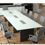 White Glass Conference Table