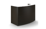 Curved reception desk shell – White glass transactional top - Image 4