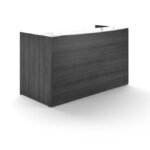 Reception desk shell – White glass transactional top