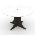 48" Round Glass Conference Table