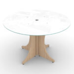 36" Round Glass Conference Table