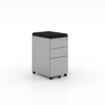 Mobile Pedestal Box/Box/File W/Black Cushionn