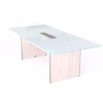 Deluxe 8' Glass Top Conference table