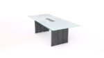 Rectangular Glass Top Conference table 78" x 32" - Image 2