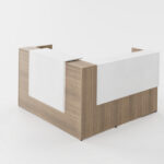 Single Station Left Handed Reception with Rectangular Laminate Top, Return and Front Overlay Conversions Noce