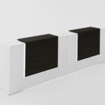 Double Station Reception with Rectangular Laminate Top and Front Overlay Conversions Blanco
